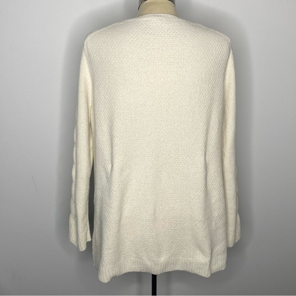 J. Jill Ivory Chenille Cable Knit Sweater - Picture 3 of 10